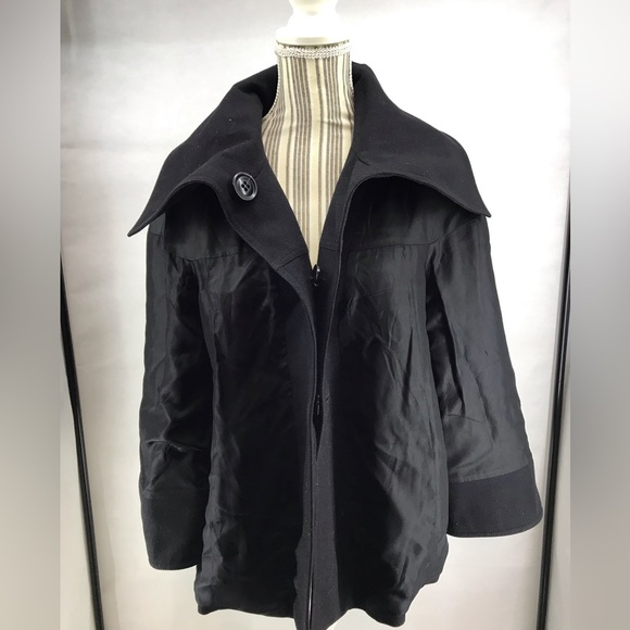 Pendleton Women's Virgin Wool Cape Medium Made in USA Navy Blue AAA - Picture 5 of 7